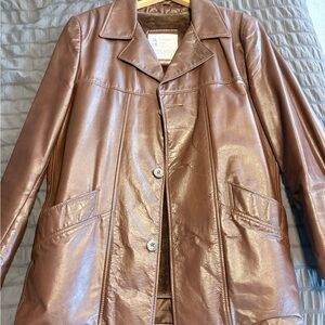 London Fog Women's Brown Leather Jacket